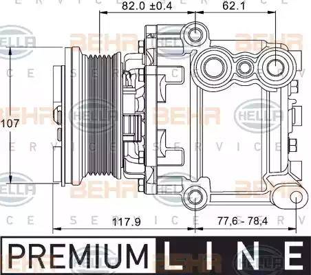 HELLA 8FK 351 334-081 - Kompresors, Gaisa kond. sistēma www.autospares.lv