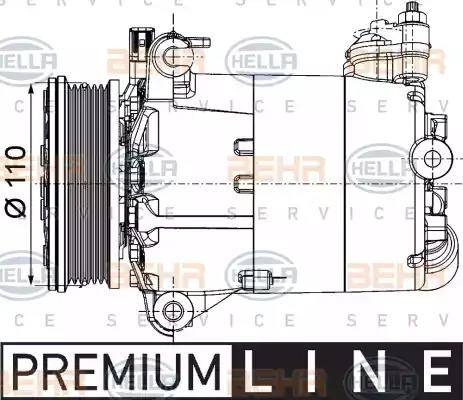 HELLA 8FK 351 334-351 - Kompresors, Gaisa kond. sistēma www.autospares.lv