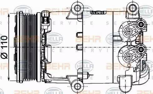 HELLA 8FK 351 334-371 - Kompresors, Gaisa kond. sistēma www.autospares.lv