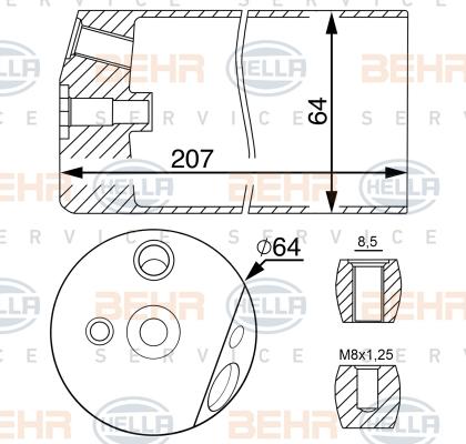 HELLA 8FT 351 006-524 - Dryer, air conditioning www.autospares.lv