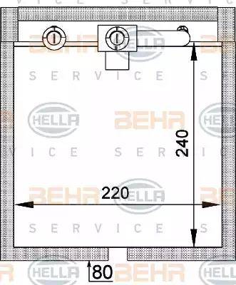 HELLA 8FV 351 336-011 - Iztvaikotājs, Gaisa kondicionēšanas sistēma www.autospares.lv