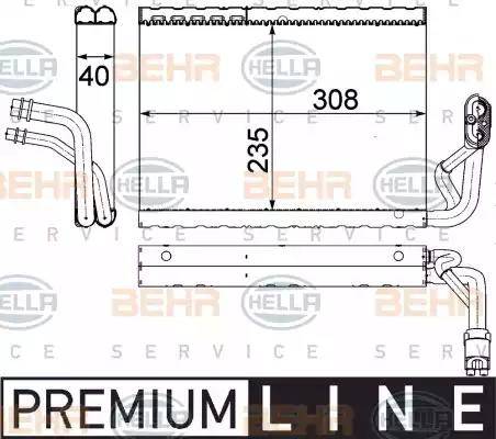 HELLA 8FV 351 330-691 - Iztvaikotājs, Gaisa kondicionēšanas sistēma www.autospares.lv