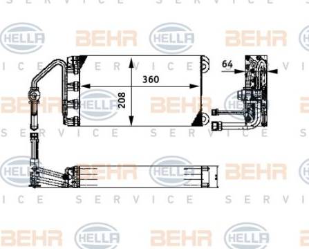 HELLA 8FV 351 330-011 - Iztvaikotājs, Gaisa kondicionēšanas sistēma www.autospares.lv