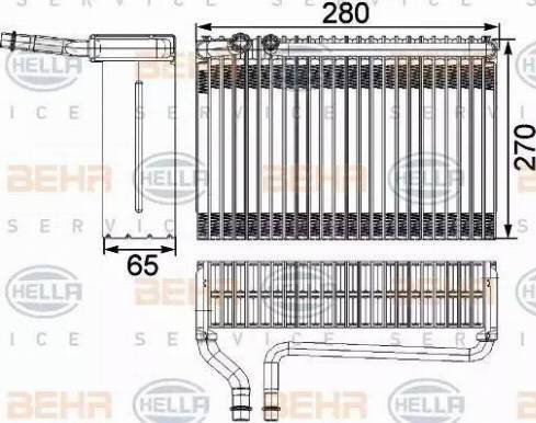 HELLA 8FV 351 330-381 - Iztvaikotājs, Gaisa kondicionēšanas sistēma www.autospares.lv