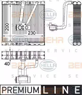 HELLA 8FV 351 330-711 - Iztvaikotājs, Gaisa kondicionēšanas sistēma www.autospares.lv