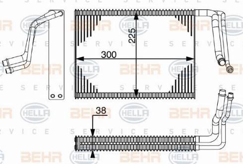 HELLA 8FV 351 331-824 - Iztvaikotājs, Gaisa kondicionēšanas sistēma www.autospares.lv