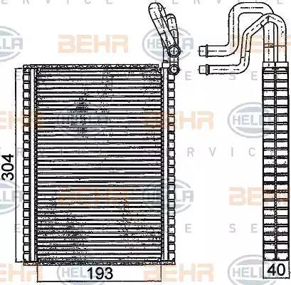 HELLA 8FV 351 331-291 - Iztvaikotājs, Gaisa kondicionēšanas sistēma www.autospares.lv