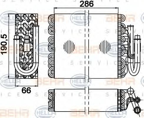 HELLA 8FV 351 210-244 - Iztvaikotājs, Gaisa kondicionēšanas sistēma www.autospares.lv