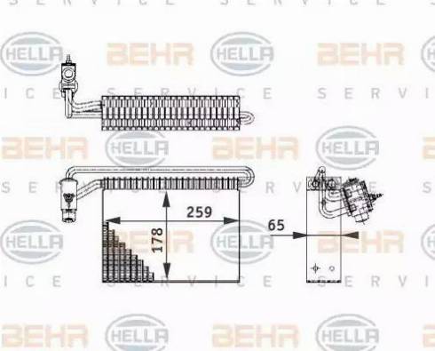 HELLA 8FV 351 210-721 - Iztvaikotājs, Gaisa kondicionēšanas sistēma www.autospares.lv