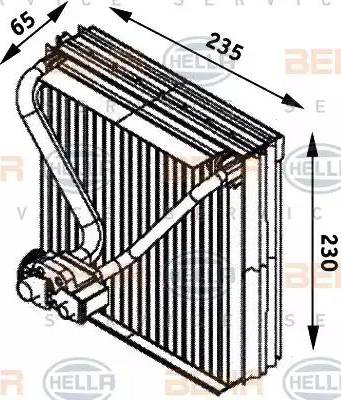 HELLA 8FV 351 211-561 - Iztvaikotājs, Gaisa kondicionēšanas sistēma www.autospares.lv