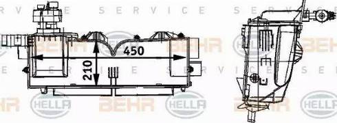 HELLA 8FV 351 211-681 - Iztvaikotājs, Gaisa kondicionēšanas sistēma www.autospares.lv