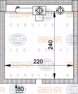 HELLA 8FV 351 211-071 - Iztvaikotājs, Gaisa kondicionēšanas sistēma www.autospares.lv