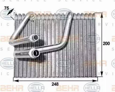 HELLA 8FV 351 211-111 - Iztvaikotājs, Gaisa kondicionēšanas sistēma www.autospares.lv