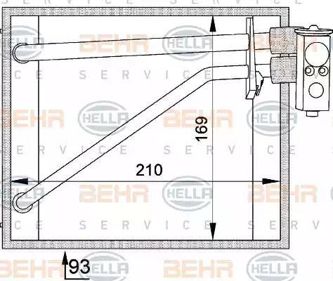 HELLA 8FV 351 211-131 - Iztvaikotājs, Gaisa kondicionēšanas sistēma www.autospares.lv