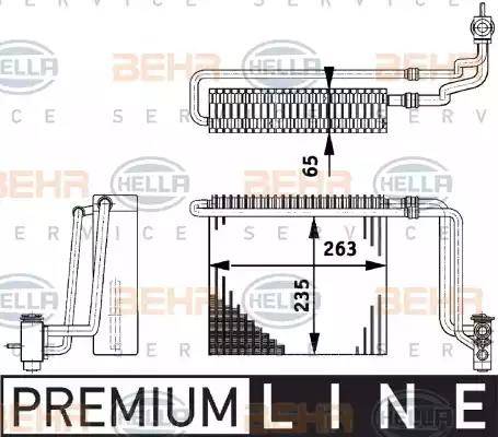 HELLA 8FV 351 211-741 - Iztvaikotājs, Gaisa kondicionēšanas sistēma www.autospares.lv