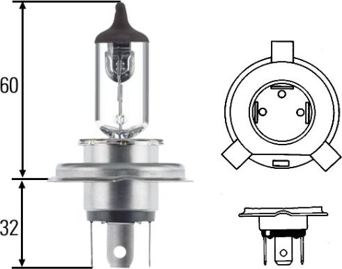 HELLA 8GJ 002 525-001 - Kvēlspuldze, Pamatlukturis autospares.lv