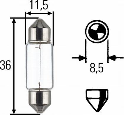 HELLA 8GM 002 092-123 - Лампа накаливания, фонарь освещения номерного знака www.autospares.lv