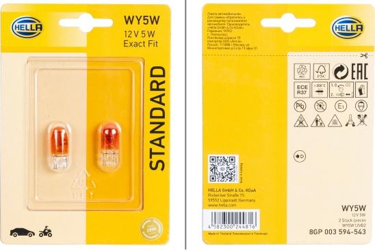 HELLA 8GP 003 594-543 - Bulb, indicator www.autospares.lv