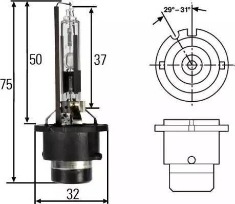 HELLA 8GS 007 001-121 - Kvēlspuldze www.autospares.lv