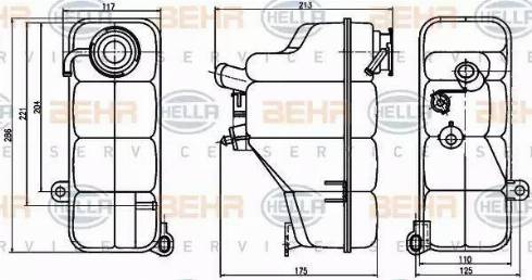 HELLA 8MA 376 755-191 - Kompensācijas tvertne, Dzesēšanas šķidrums www.autospares.lv