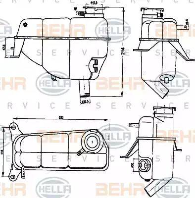 HELLA 8MA 376 755-171 - Kompensācijas tvertne, Dzesēšanas šķidrums www.autospares.lv