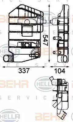 HELLA 8MA 376 705-071 - Kompensācijas tvertne, Dzesēšanas šķidrums www.autospares.lv