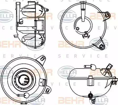 HELLA 8MA 376 702-464 - Kompensācijas tvertne, Dzesēšanas šķidrums www.autospares.lv