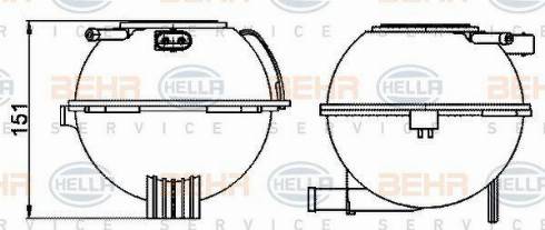 HELLA 8MA 376 702-474 - Kompensācijas tvertne, Dzesēšanas šķidrums www.autospares.lv