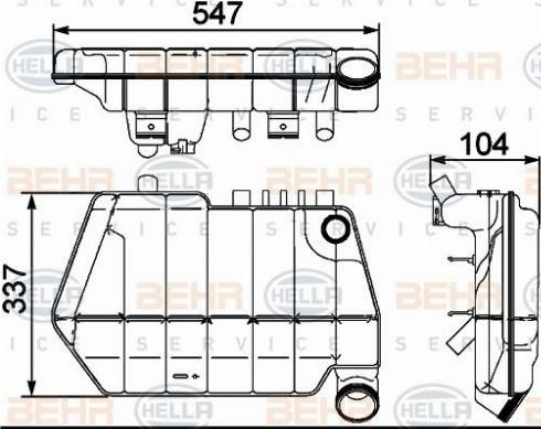 HELLA 8MA 376 731-634 - Kompensācijas tvertne, Dzesēšanas šķidrums www.autospares.lv