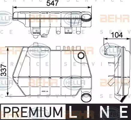 HELLA 8MA 376 731-631 - Kompensācijas tvertne, Dzesēšanas šķidrums www.autospares.lv