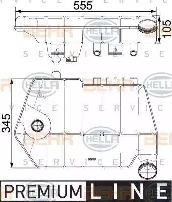 HELLA 8MA 376 731-621 - Kompensācijas tvertne, Dzesēšanas šķidrums www.autospares.lv