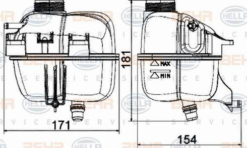 HELLA 8MA 376 737-224 - Kompensācijas tvertne, Dzesēšanas šķidrums www.autospares.lv