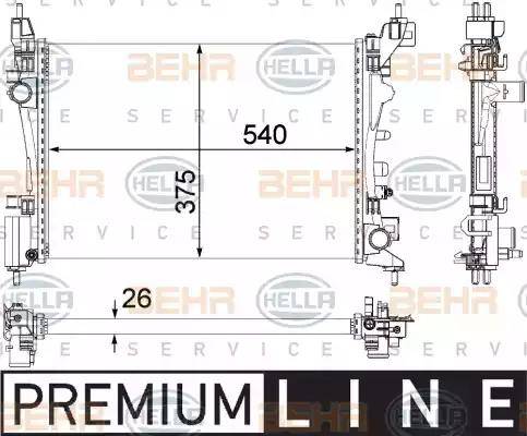 HELLA 8MK 376 756-321 - Radiators, Motora dzesēšanas sistēma www.autospares.lv