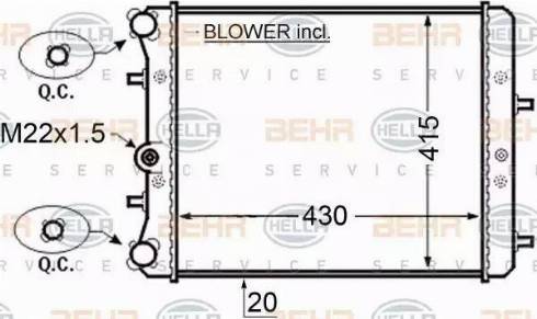 HELLA 8MK 376 704-601 - Radiators, Motora dzesēšanas sistēma www.autospares.lv