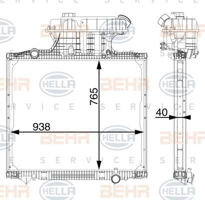 HELLA 8MK 376 702-854 - Radiators, Motora dzesēšanas sistēma www.autospares.lv