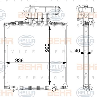 HELLA 8MK 376 702-834 - Radiators, Motora dzesēšanas sistēma www.autospares.lv