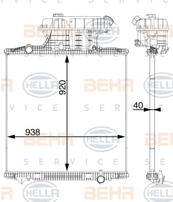 HELLA 8MK 376 702-824 - Radiators, Motora dzesēšanas sistēma www.autospares.lv