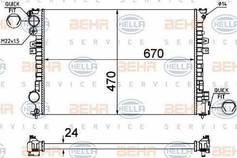 HELLA 8MK 376 719-235 - Radiators, Motora dzesēšanas sistēma www.autospares.lv