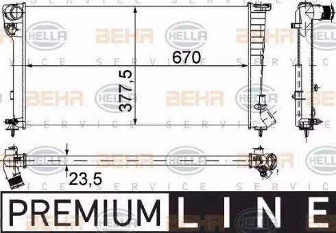 HELLA 8MK 376 715-521 - Radiators, Motora dzesēšanas sistēma www.autospares.lv