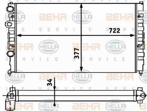 HELLA 8MK 376 715-174 - Radiators, Motora dzesēšanas sistēma www.autospares.lv