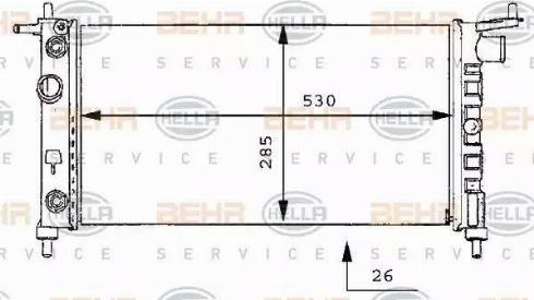 HELLA 8MK 376 712-014 - Radiator, engine cooling www.autospares.lv