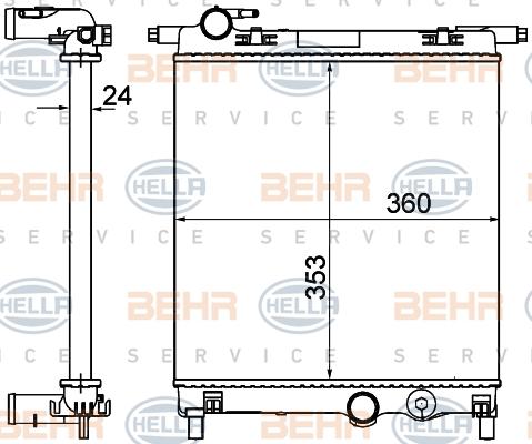 HELLA 8MK 376 735-025 - Radiators, Motora dzesēšanas sistēma www.autospares.lv