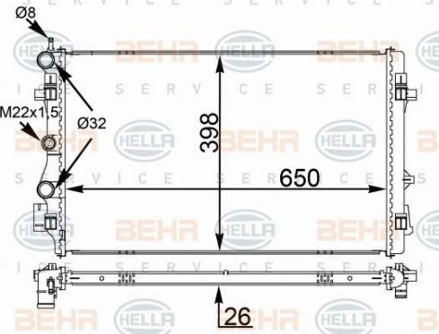 HELLA 8MK 376 775-594 - Radiators, Motora dzesēšanas sistēma www.autospares.lv