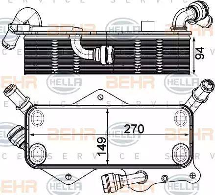 HELLA 8MO 376 908-061 - Eļļas radiators, Automātiskā pārnesumkārba www.autospares.lv