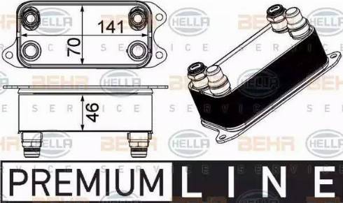 HELLA 8MO 376 924-061 - Eļļas radiators, Automātiskā pārnesumkārba www.autospares.lv