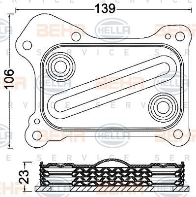 HELLA 8MO 376 797-061 - Eļļas radiators, Motoreļļa www.autospares.lv