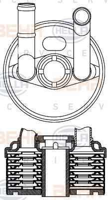 HELLA 8MO 376 797-001 - Eļļas radiators, Automātiskā pārnesumkārba www.autospares.lv