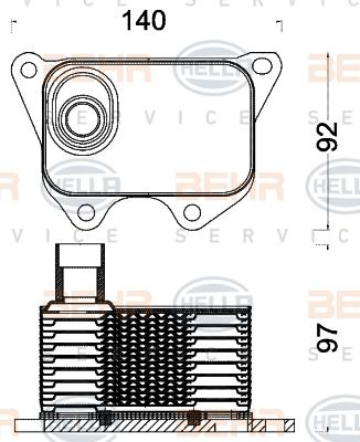 HELLA 8MO 376 797-011 - Oil Cooler, engine oil www.autospares.lv