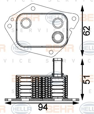 HELLA 8MO 376 797-151 - Eļļas radiators, Motoreļļa www.autospares.lv