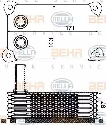 HELLA 8MO 376 797-161 - Eļļas radiators, Motoreļļa www.autospares.lv